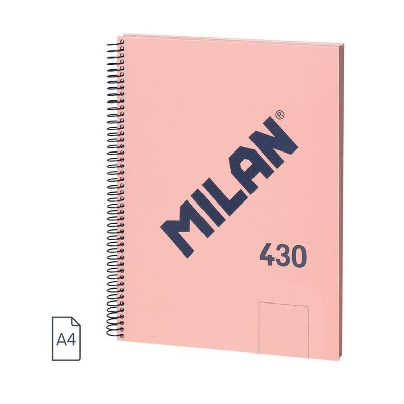 CUADERNO A4 80H ESPIRAL LISO 430 ROSA