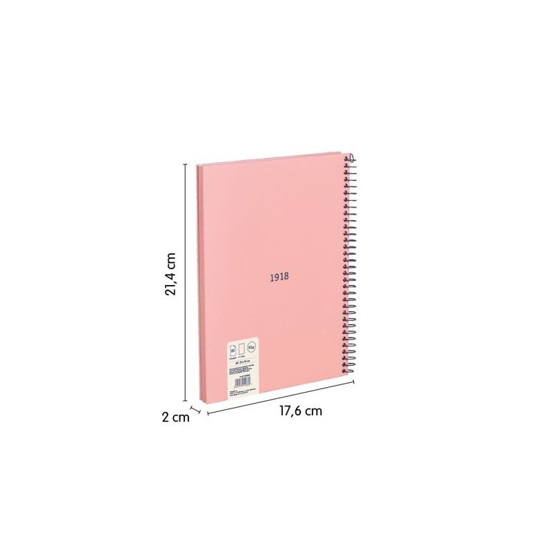 CUADERNOS A5 80GH ESPIRAL LISOS 430 SALMON
