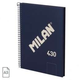 CUADERNOS A5 80GH ESPIRAL LISOS 430 AZUL OSCURO