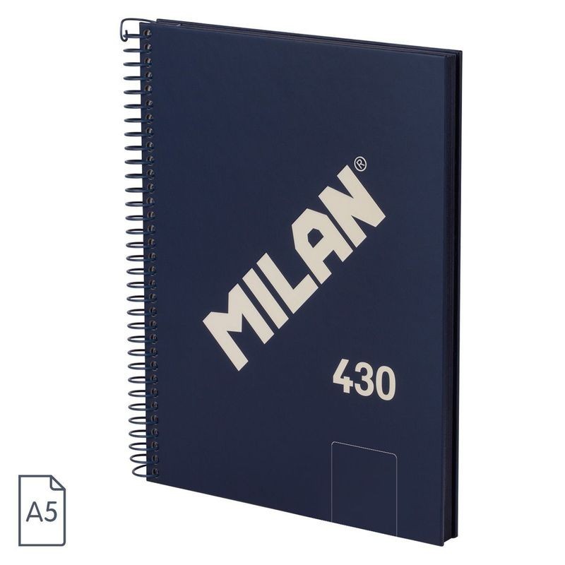 CUADERNOS A5 80GH ESPIRAL LISOS 430 AZUL OSCURO