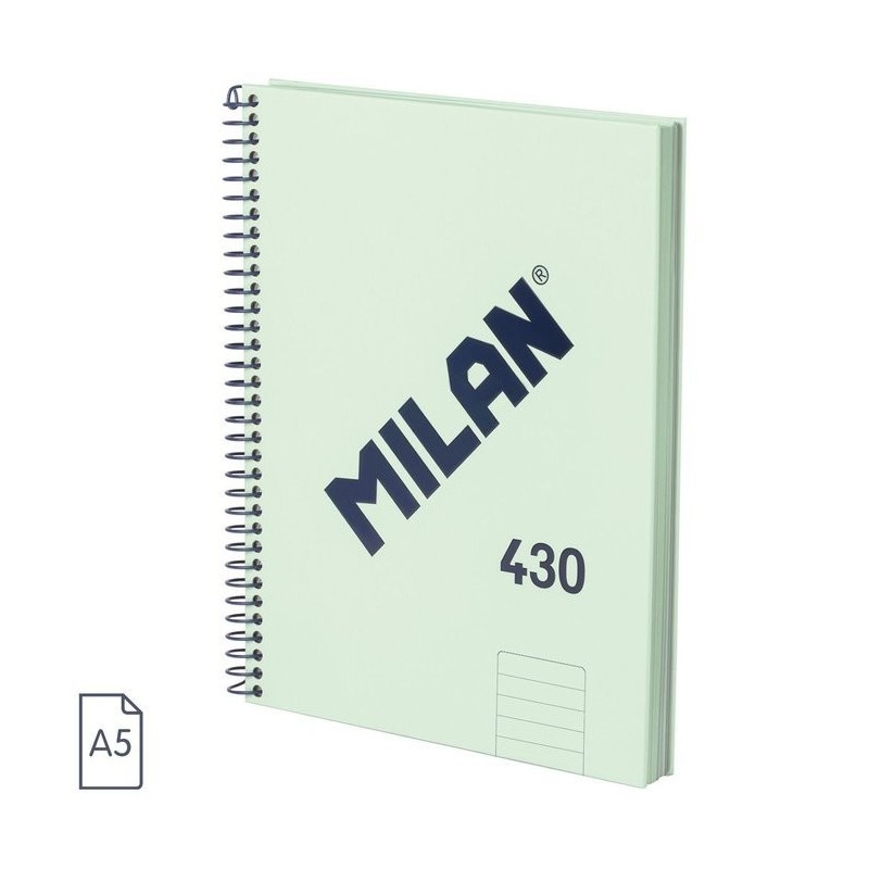 CUADERNOS A5 80GH ESPIRAL LISOS 430 VERDE