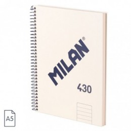 CUADERNOS A5 80GH ESPIRAL LISOS 430 BLANCO