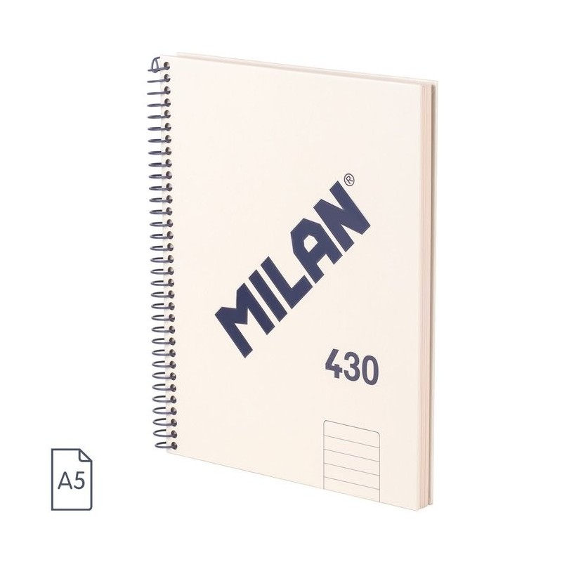 CUADERNOS A5 80GH ESPIRAL LISOS 430 BLANCO