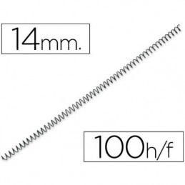 ESPIRAL METALICA 5.1 14MM NEGRO C/100 (100 HOJAS)