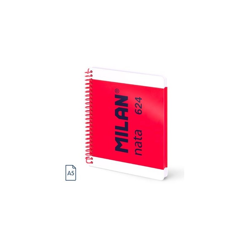 CUADERNO A5 ROSA 80H ESPIRAL CUADR. NATA