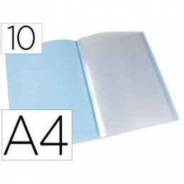 CARPETA 10 FUNDAS PP A4 CELESTE OPACO