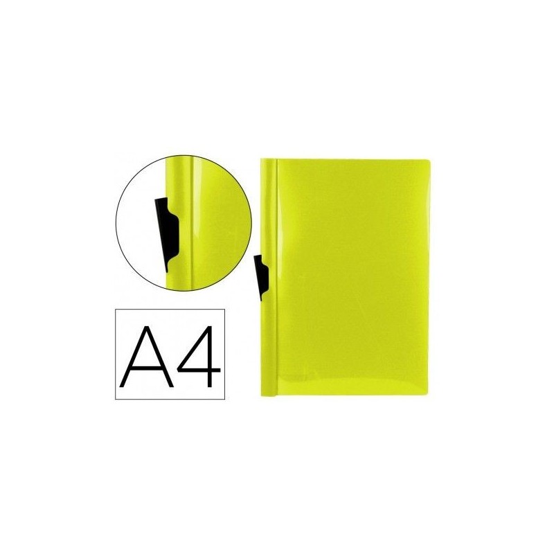 CARPETA DOSSIER PINZA LATERAL PP A4 AMARILLO FLUOR