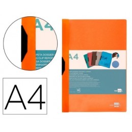 CARPETA DOSSIER PINZA LATERAL PP A4 NARANJA FLUOR