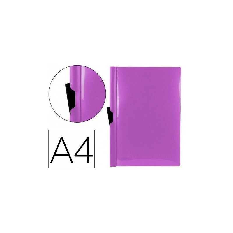 CARPETA DOSSIER PINZA LATERAL PP A4 LAVANDA OPACO