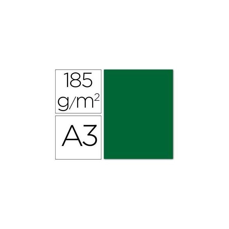 CARTULINA A3 VERDE INTENSO E/25 UDS