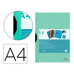 CARPETA DOSSIER PINZA LATERAL PP A4 VERDE MANZANA