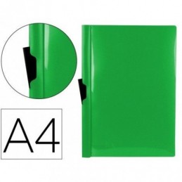 CARPETA DOSSIER PINZA LATERAL PP A4 60H VERDE TRAN