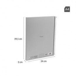 CUADERNO A4 SHADOW GRIS 80H ESP CUADRICULA