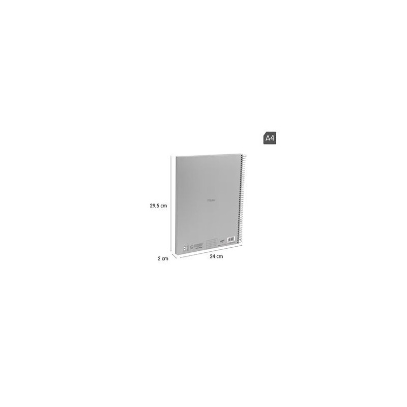 CUADERNO A4 SHADOW GRIS 80H ESP CUADRICULA