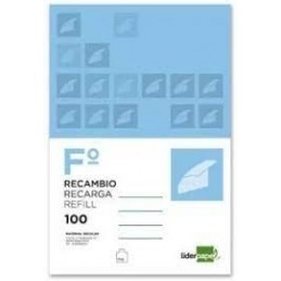 RECAMBIO LIDERPAPEL FOLIO 100H 60GR M2 HORIZ. CON