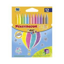 CERAS PLASTIDECOR 12 COLORES PASTEL