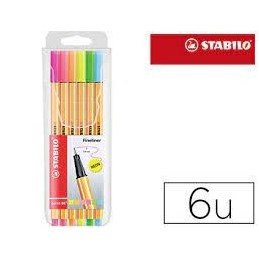 ROTULADOR STABILO POINT-88 NEON 6 COLORES