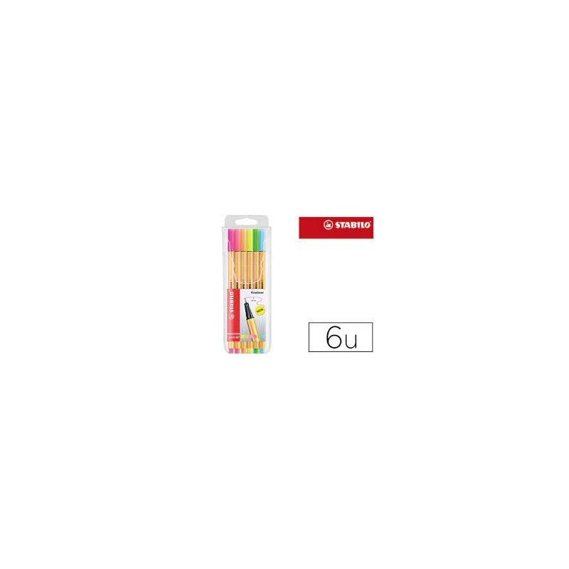ROTULADOR STABILO POINT-88 NEON 6 COLORES