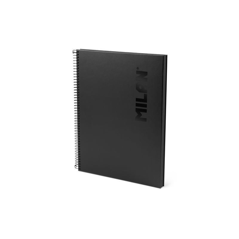 CUADERNO A4 80H ESPIRAL LINEAS SHADOW NEGRA