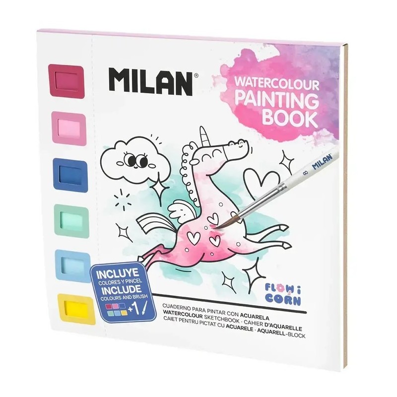 CUADERNO PINTURA ACUARELA FLOWICORN