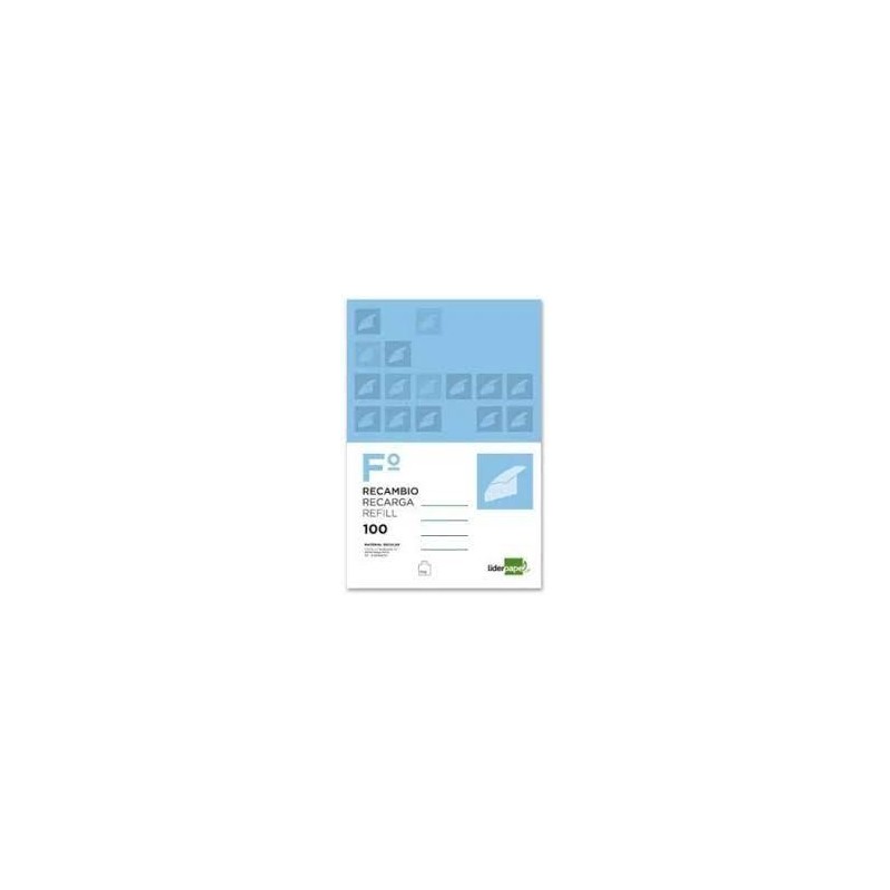 RECAMBIO LIDERPAPEL FOLIO 100H 60GR M2 HORIZ. CON