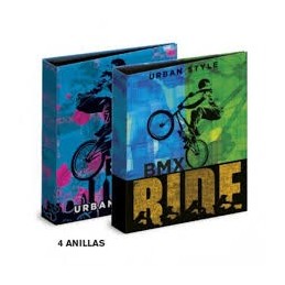 CARPETA 4 ANILLAS SENFORT BMX AZUL