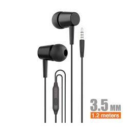 AURICULAR ESTEREO CON MICROFONO NEGRO IDUSO H16A