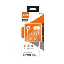AURICULAR ESTEREO CON MICROFONO BLANCO IDUSO H17B