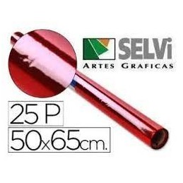 PAPEL CELOFAN ROLLO ROJO 25UDS