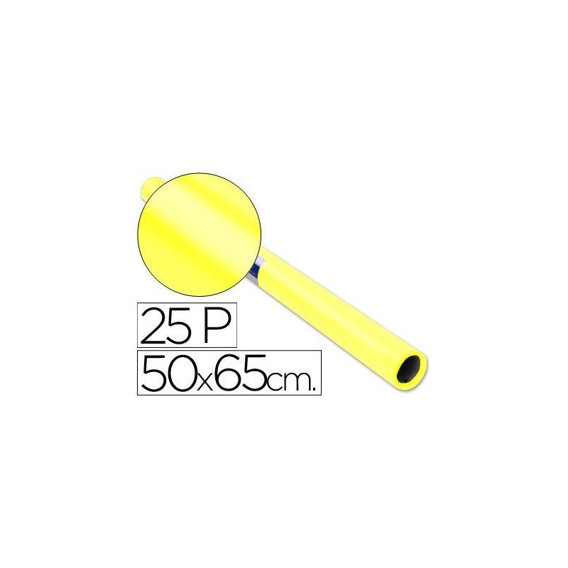 PAPEL CHAROL AMARILLO ROLLO 25 HOJAS DE 50x65CM