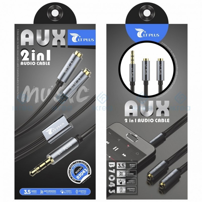 LT PLUS B7041 CABLE AUX AUDIO 2MT NEGRO
