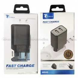 LTPLUS A8545 CARGADOR NEGRO 2QC USB NEGRO 2.4AMP 5