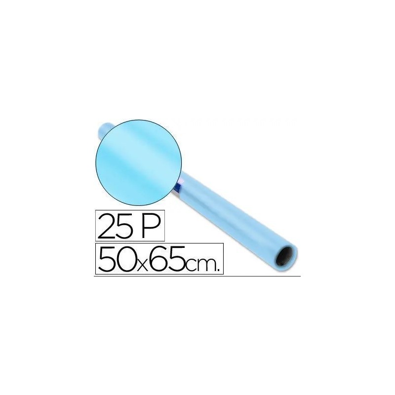 PAPEL CHAROL ROLLO 25 HOJAS AZUL PALIDO