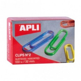 CLIPS COLORES SURTIDOS NUMERO 2 / 100uds.