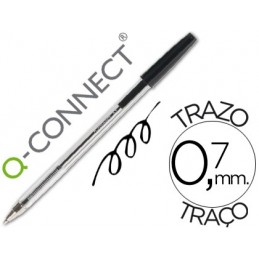 BOL TRANSPARENTE Q-CONNECT NEGRO MEDIO 0.7mm