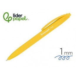 BOLIGRAFO LIDERPAPEL RETRACTIL SOFT 1MM AMARILLO
