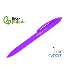 BOLIGRAFO LIDERPAPEL RETRACTIL SOFT 1MM MORADO