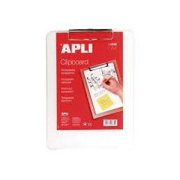 PLACA PLAST. TRANSPARENTE C/PINZA CLIPBOARD APLI