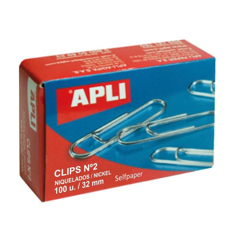 CLIPS NIQUELADOS NUMERO 2 32mm 100 uds