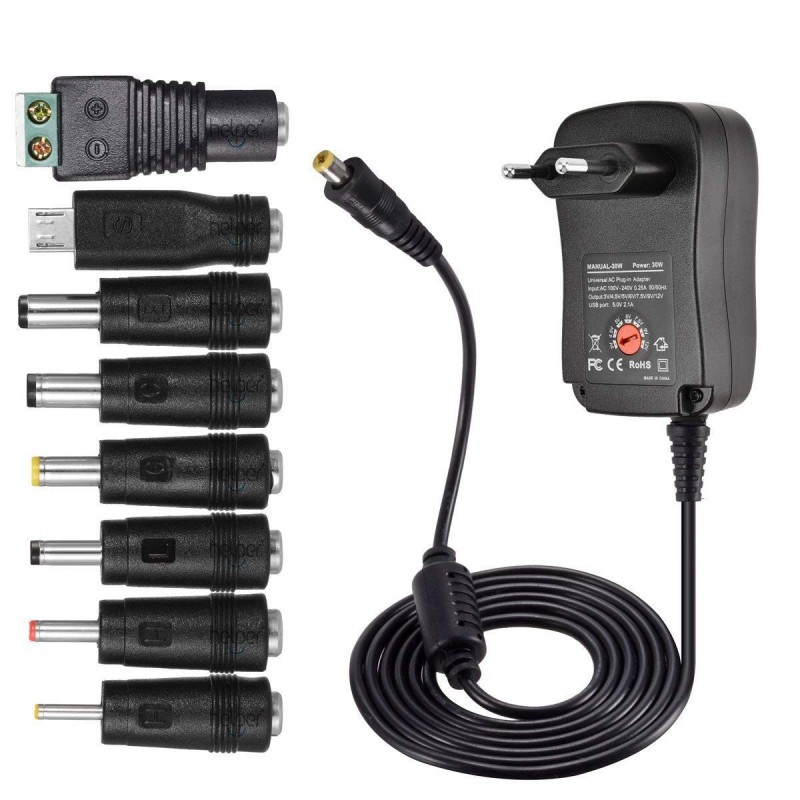 ALIMENTADOR UNIVERSAL 3V 4.5V 5V 6V 7.5V 9V 12V30W