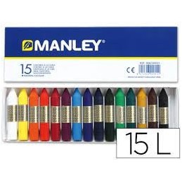 ESTUCHE 15 CERAS BLANDAS MANLEY