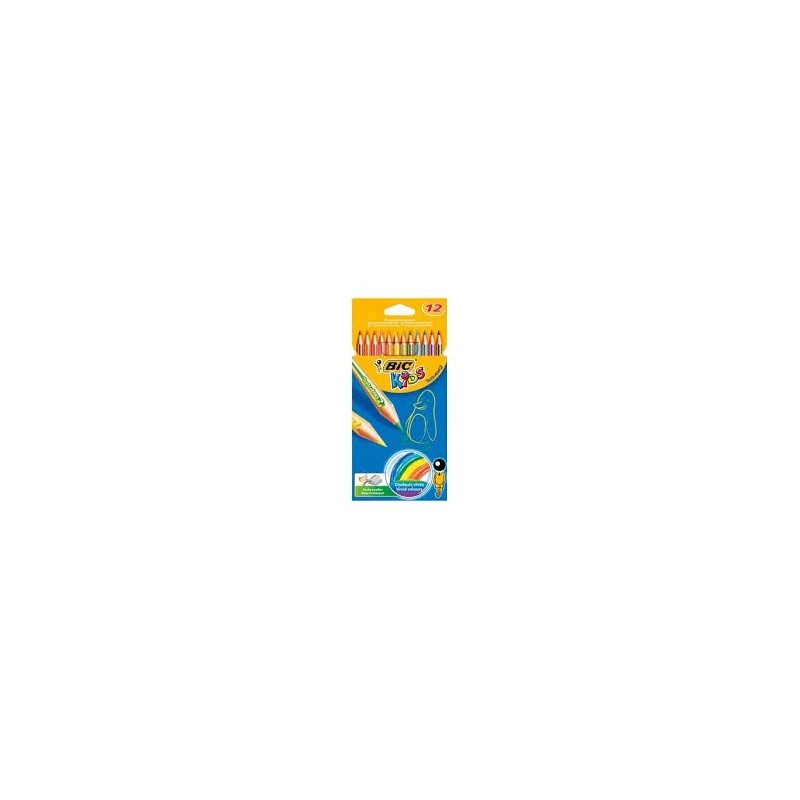 ESTUCHE 12 LAPICES COLORES BIC TROPICOLORS