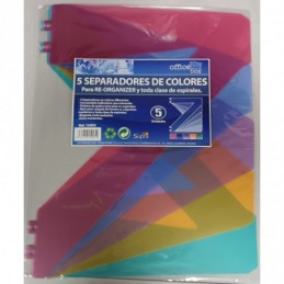 JUEGO DE 5 SEPARADORES COLORES PARA RE-ORGANIZER