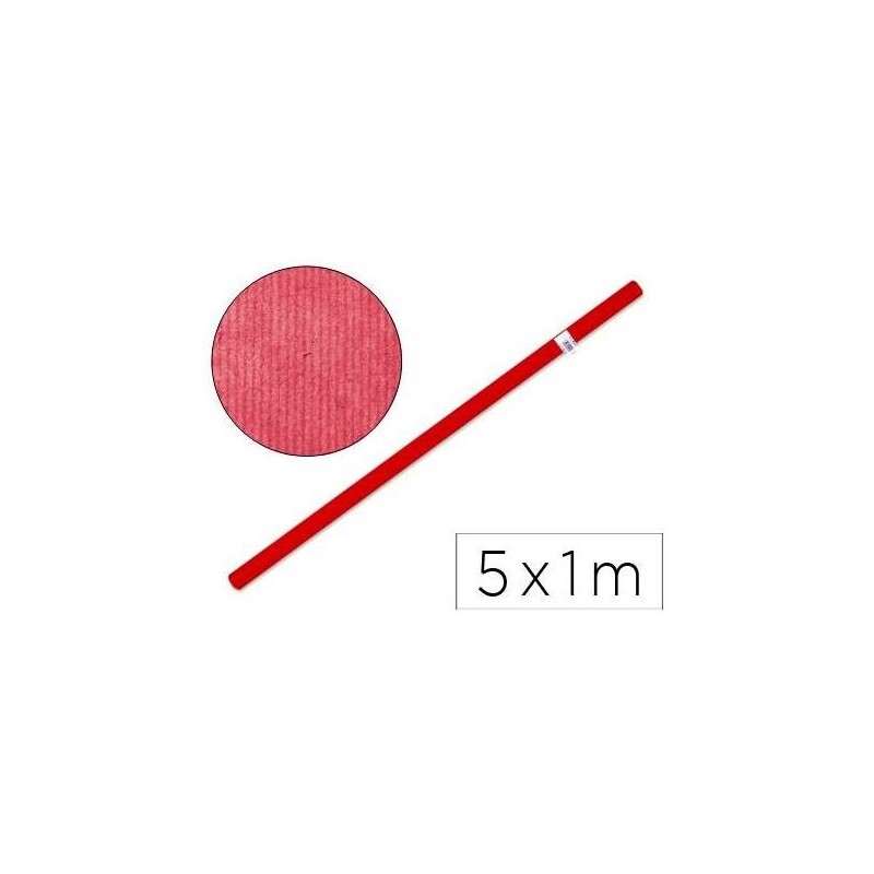 PAPEL KRAFT 1X5 MT COLOR ROJO FABRISA