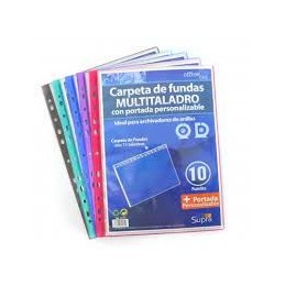 CARPETA 10 FUNDAS MULTITALADRO A4 SURTIDO SUPRA