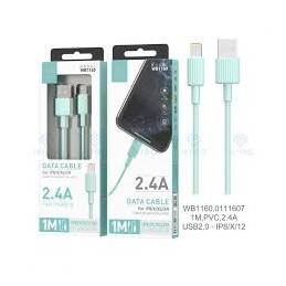 IKREA WB1160 CABLE DE DATOS PVC LIGHTNING 2.4A 1M