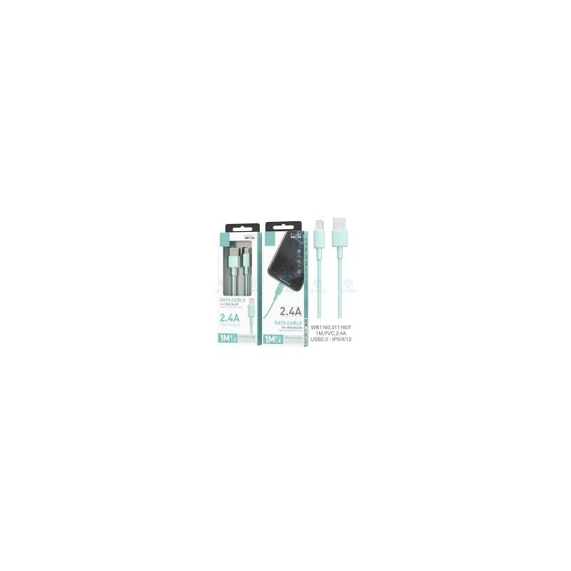 IKREA WB1160 CABLE DE DATOS PVC LIGHTNING 2.4A 1M