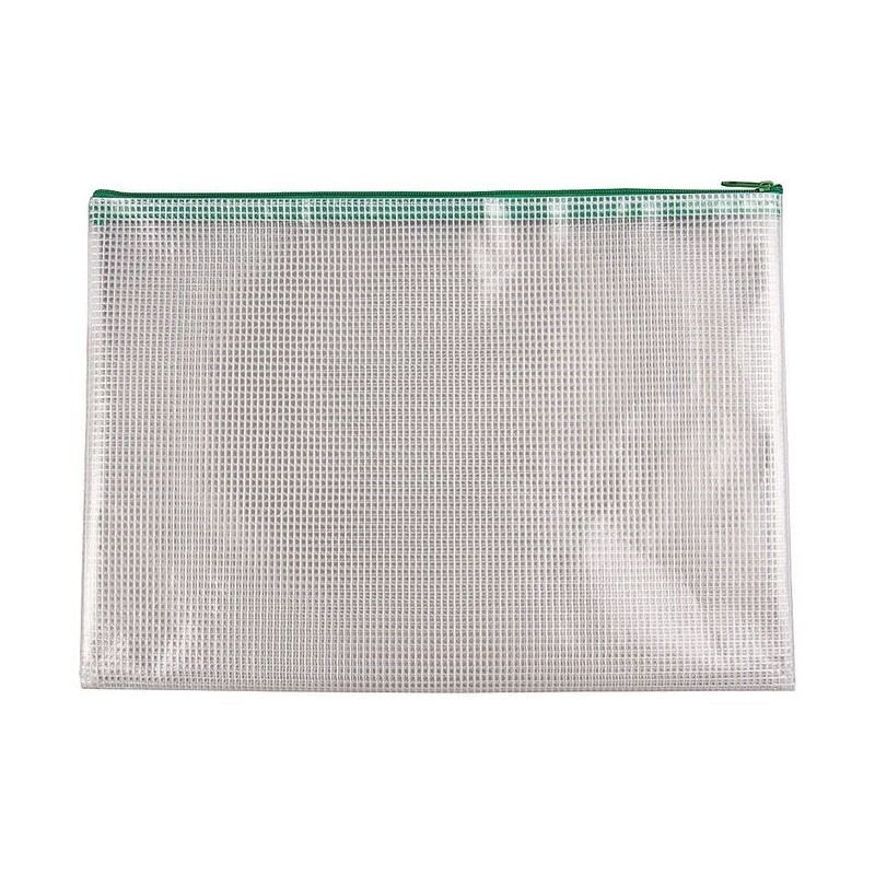 BOLSA MULTIUSOS Q-CONNECT MALLA A4 CREMALLERA VERD