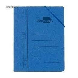 CARPETA LIDERPAPEL GOMAS FOLIO SOLAPAS CARTON AZUL