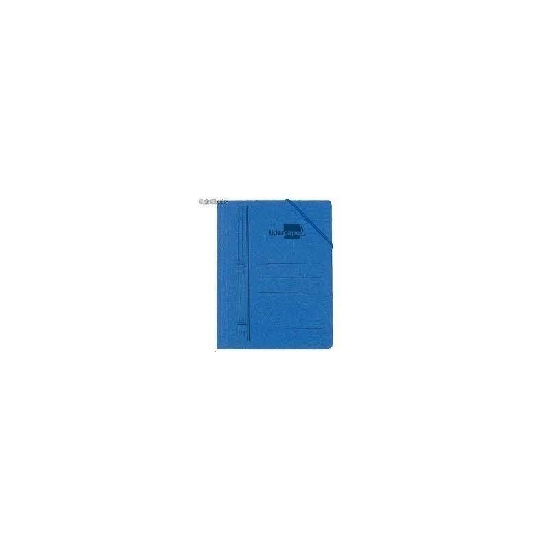 CARPETA LIDERPAPEL GOMAS FOLIO SOLAPAS CARTON AZUL